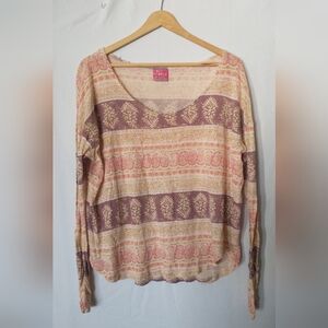 Free People Multicolor Bohemian Blouse Fairycore Cottagecore Oversized S